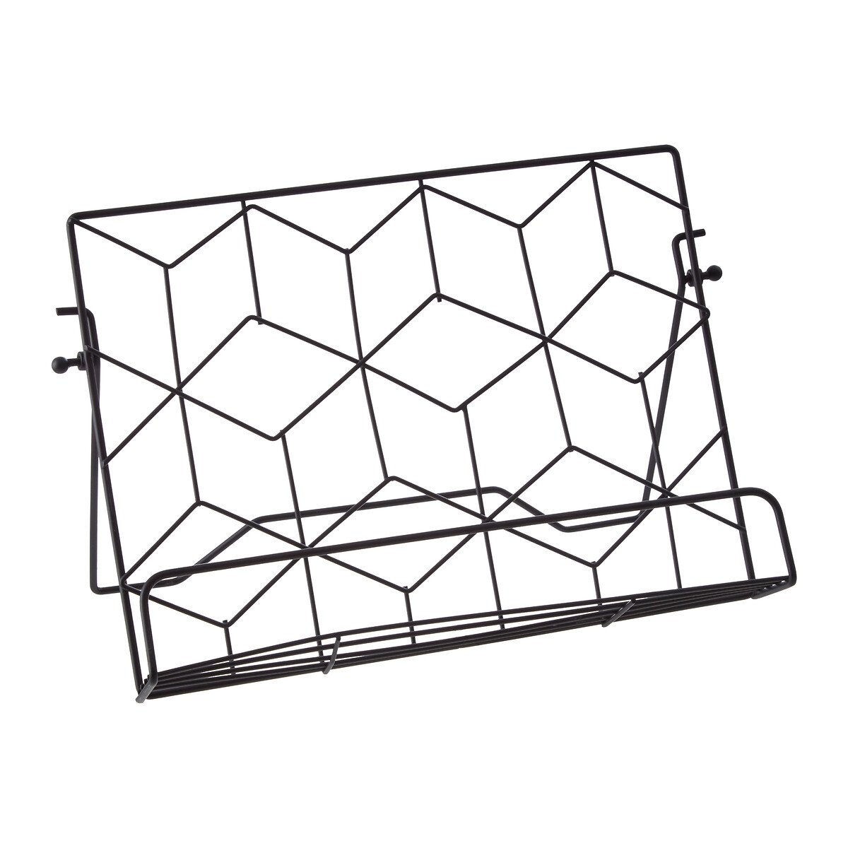 Geometric Cookbook Stand in Matte Black Finish black, SO'HOME