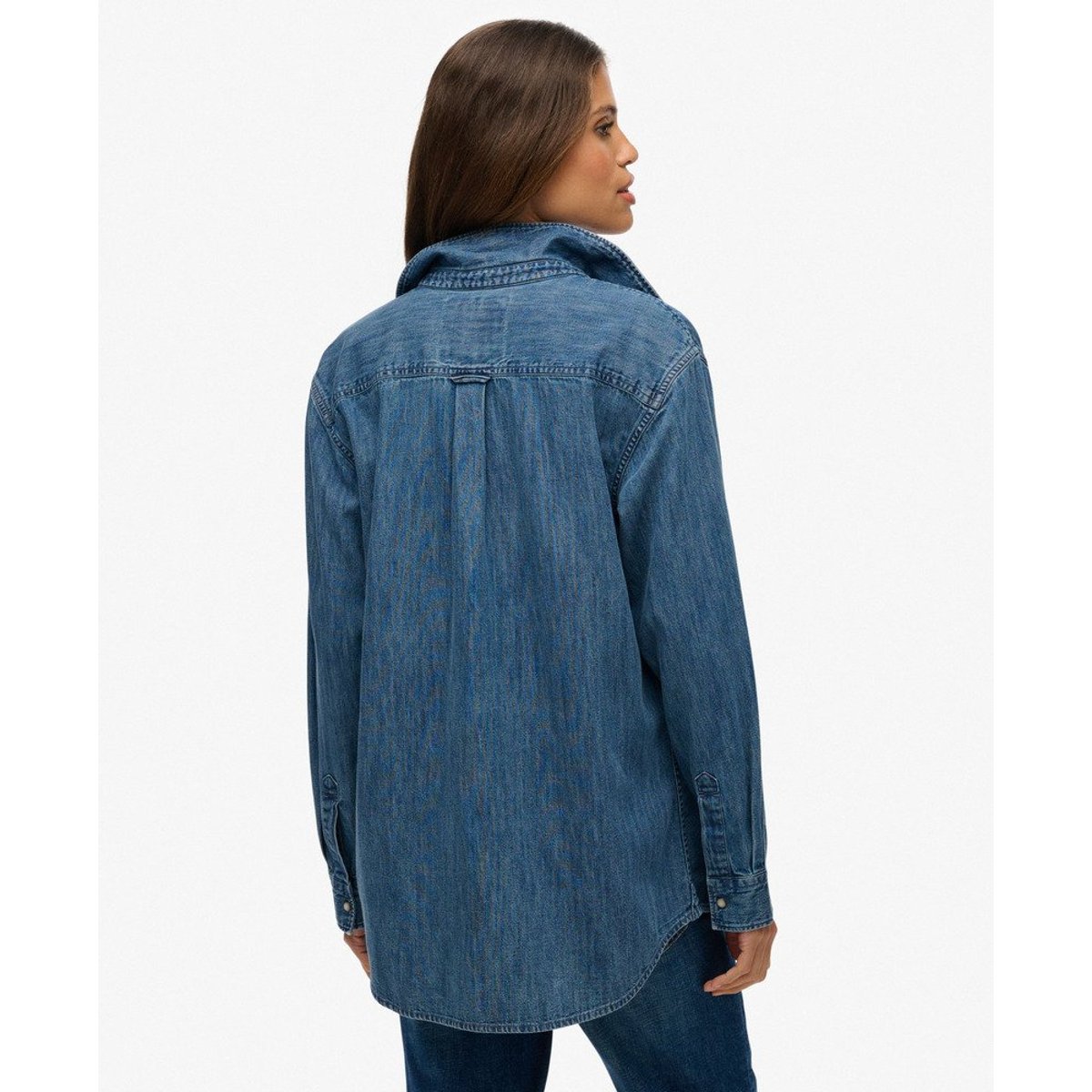 Chemise en Denim Oversize délavage vieilli, SUPERDRY