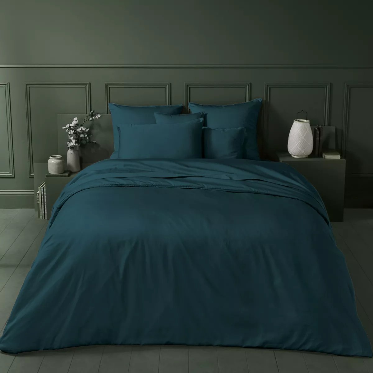 Taie d'oreiller satin de coton AVA UNI crepuscule, GARNIER THIEBAUT