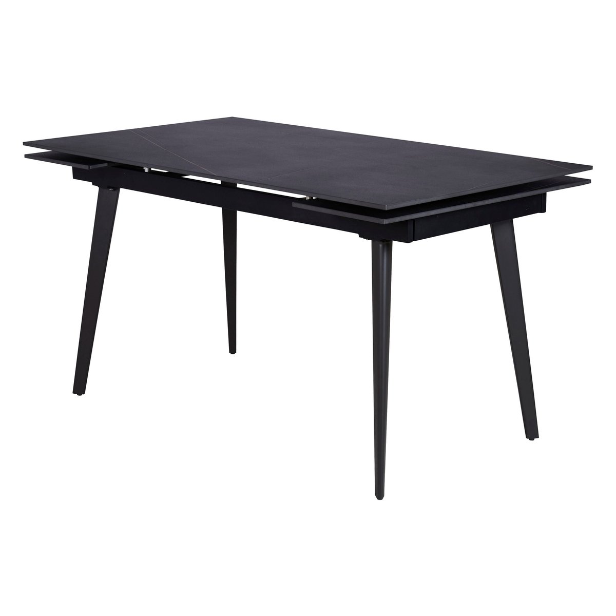 Table repas céramique 140cm avec allonges noir, ZAGO