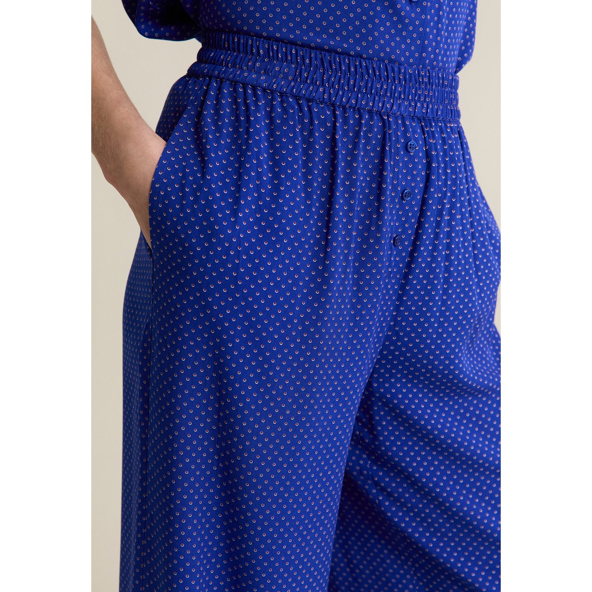 Pantalon de pyjama à pois AYMERIK bleu royal, ETAM
