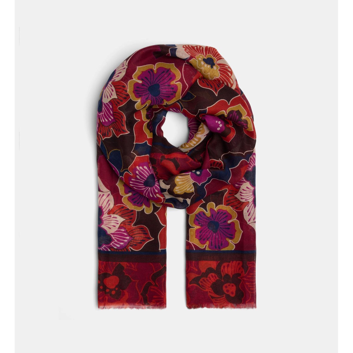 Etole lyson à motif floral bordeaux, GALERIES LAFAYETTE