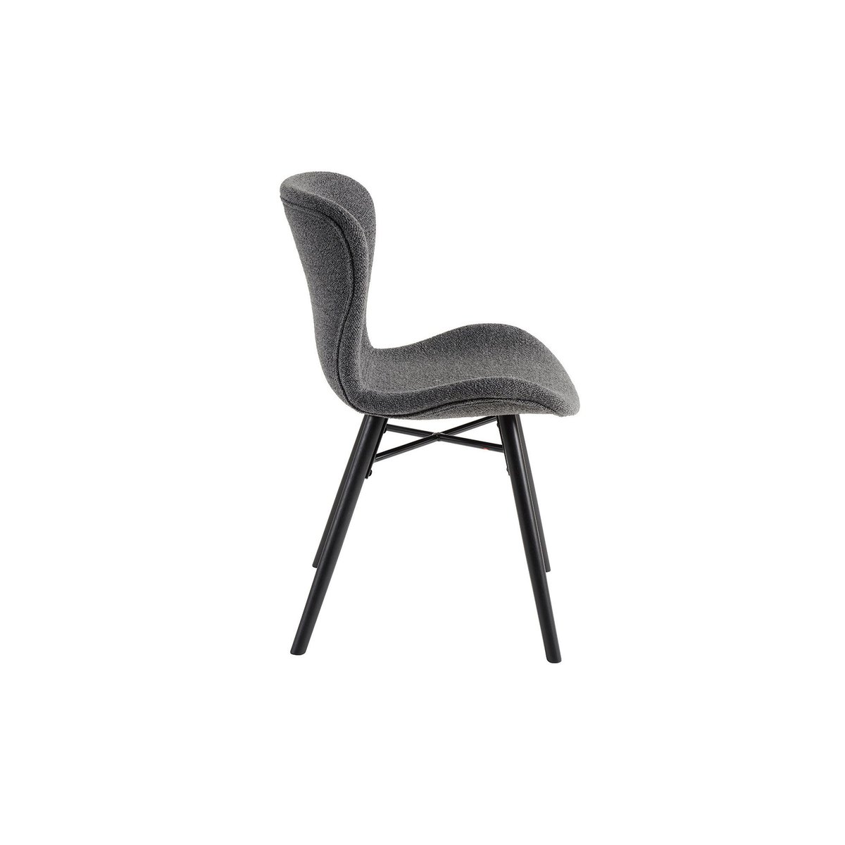 Chaises tissu bouclette gris anthracite et bois chêne (lot de 2) - MATILDA gris, HELLIN, DEPUIS 1862