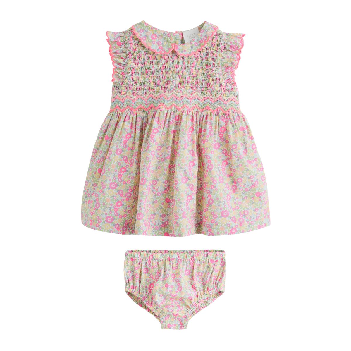Robe tissée et culotte bébé, 2 pièces rose motif fleurs, NEXT