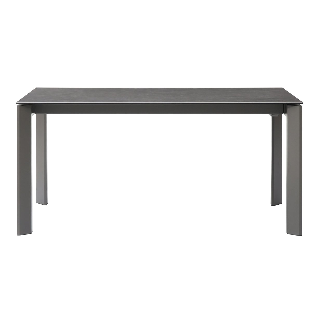 Table repas en céramique 160 cm avec allonge noir, ZAGO