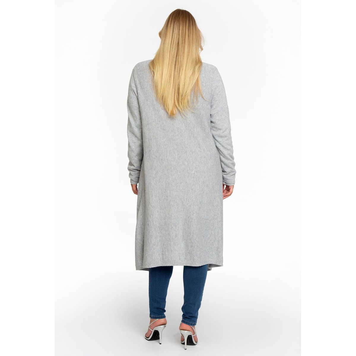 Cardigan avec un devant drapé gris clair, YOEK