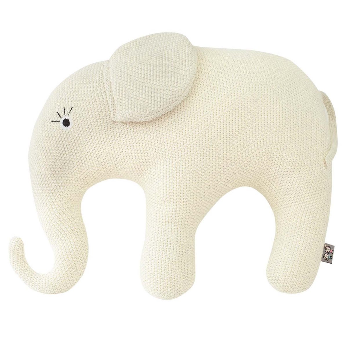 Grande peluche éléphant en coton bio TRICOT écru, SEVIRA KIDS