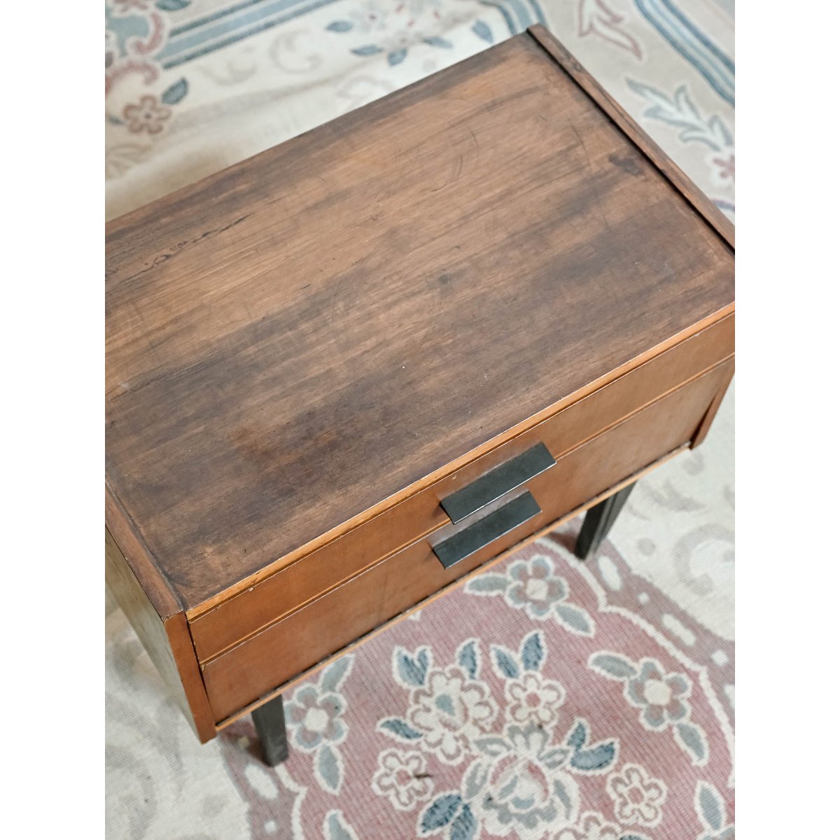 Table de chevet scandi Maïa N°1563 - Bon état bois foncé, DEBONGOUT