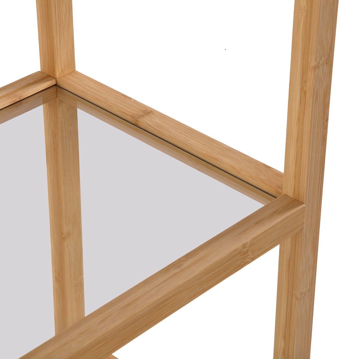 Console d'entrée bambou et plateaux en verre 114x34x79cm bois, WADIGA