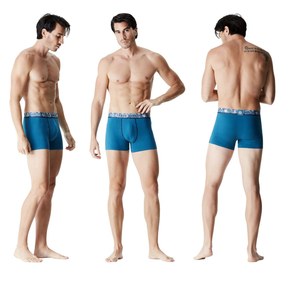Lot De 6 Boxers Coton bleu/gris/noir, SERGE BLANCO