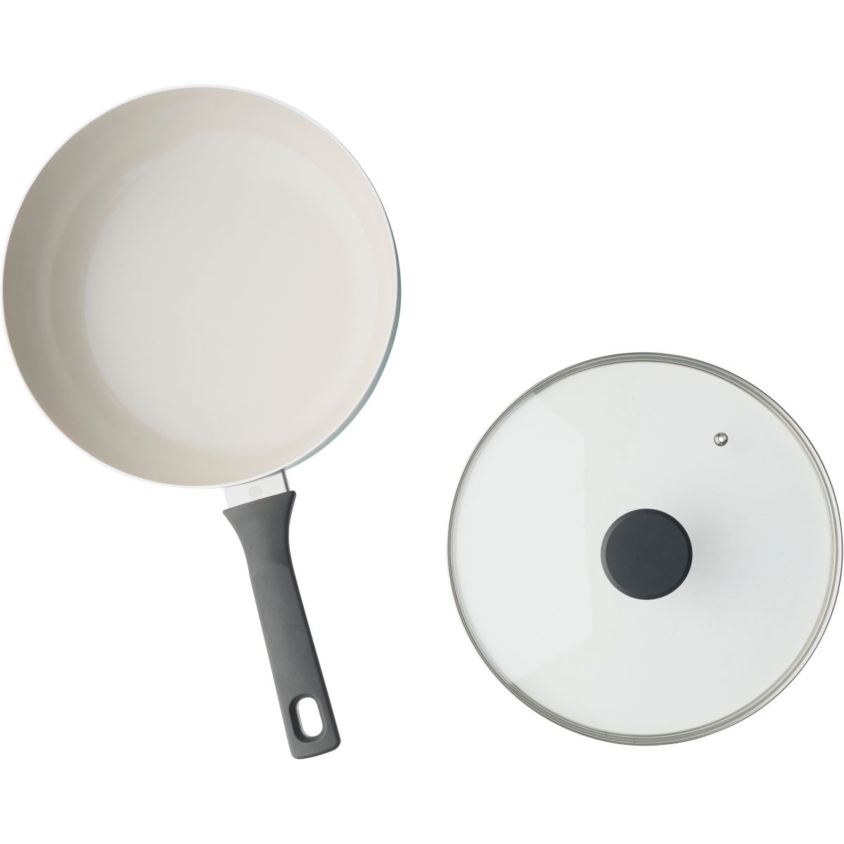 Sauteuse 28cm avec couvercle vert couleur unique, ESSENTIEL B