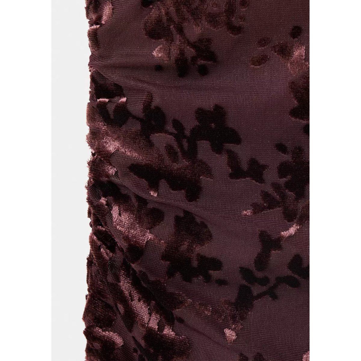 Robe drapée dévoré grenat, MANGO