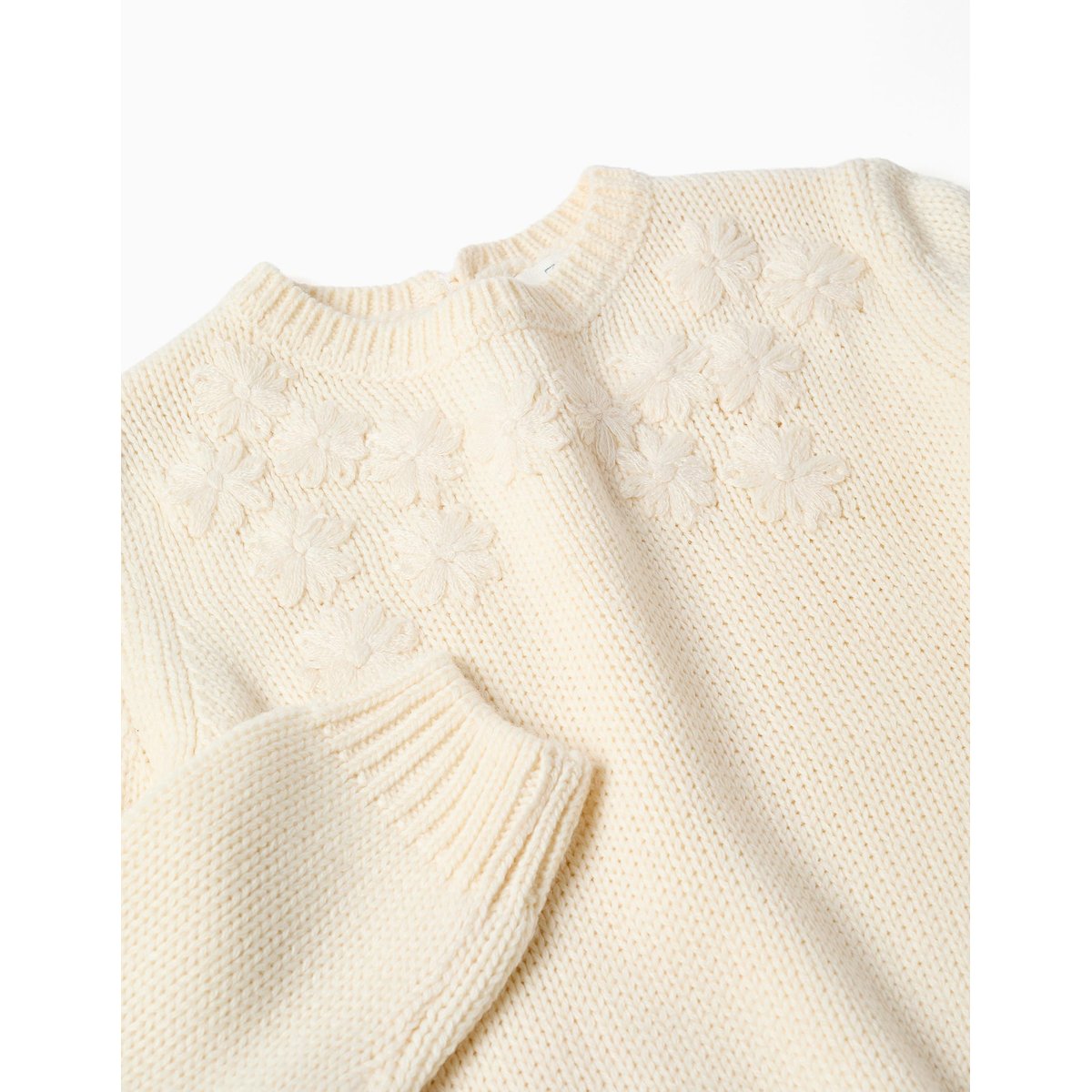 Pull en maille avec broderie florale blanc, ZIPPY