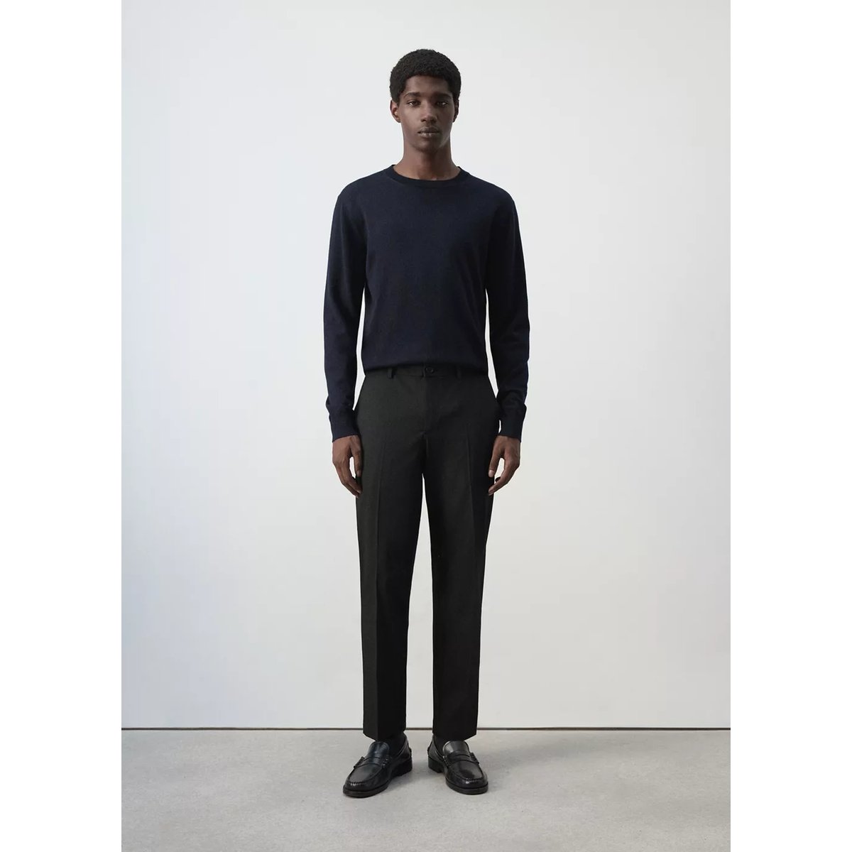 Pantalon Bologna cropped slim-fit noir, MANGO MAN