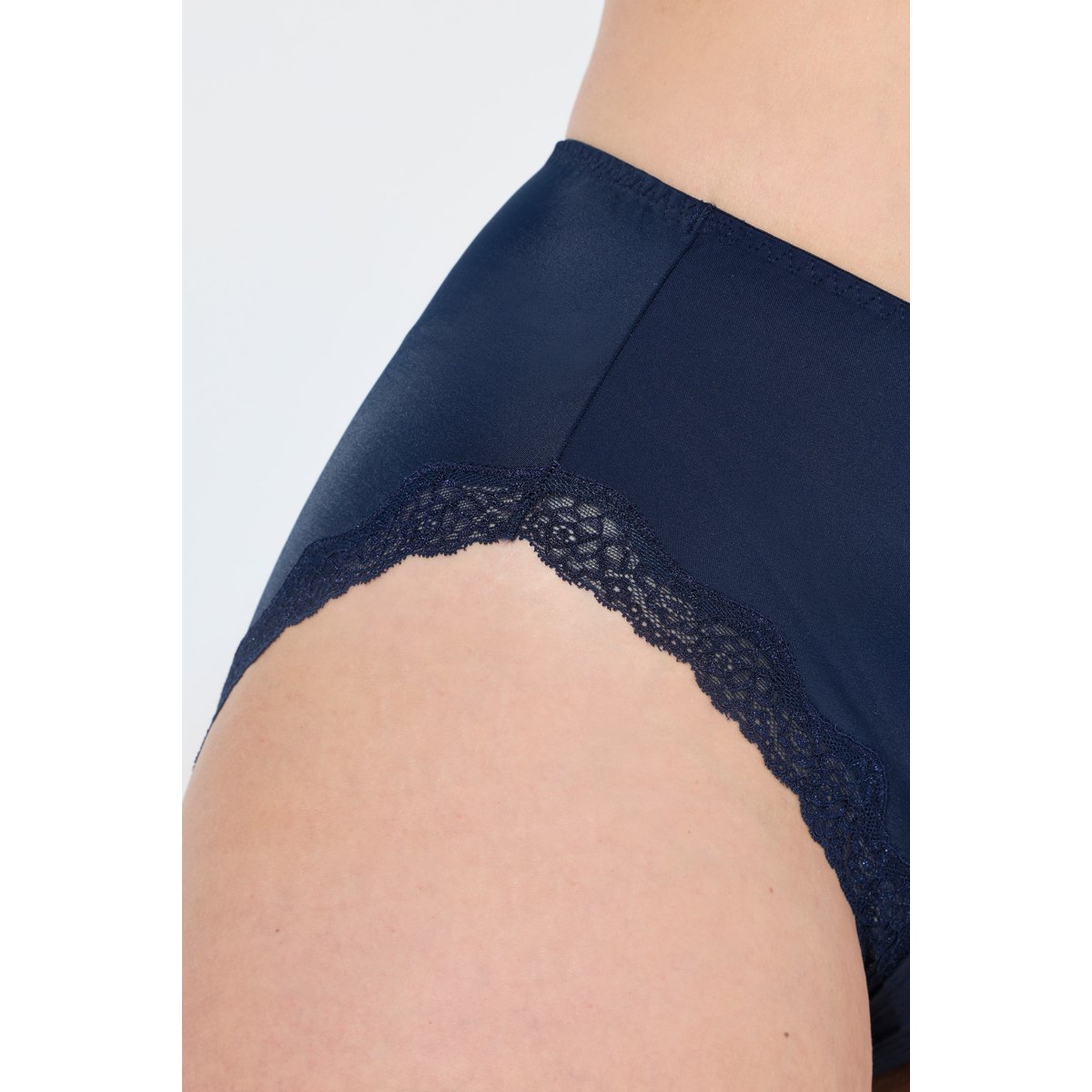 Culotte midi, jacquard et dentelle bleu nuit, ULLA POPKEN