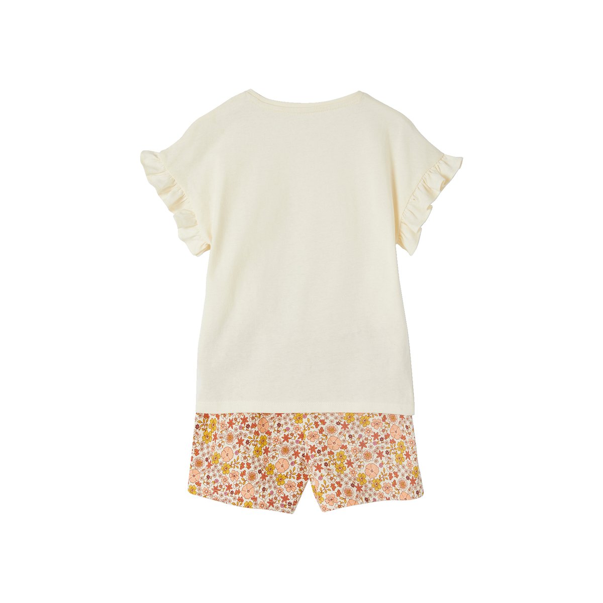 Lot de 2 pyjashorts en maille côtelée écru, VERTBAUDET