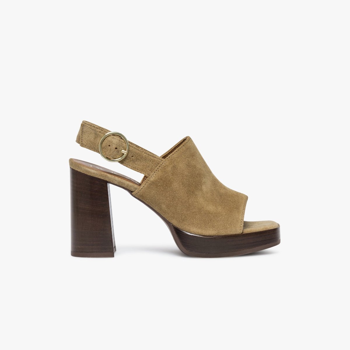 Sandale À Talon en cuir PYPA beige sable, BOCAGE