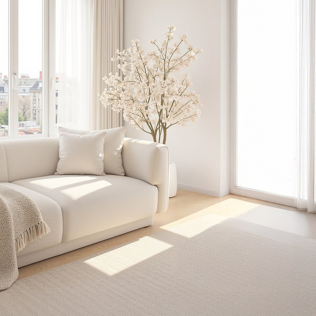 Canapé en tissu texturé AUSTIN beige, HABITAT