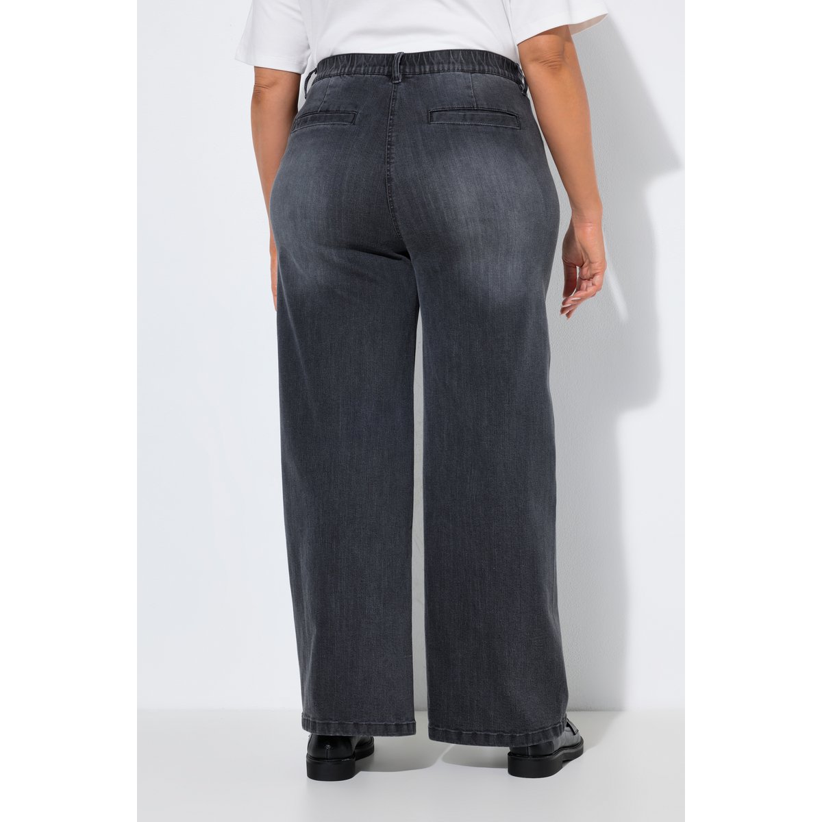 Jean Mary, coupe large jean gris foncé, ULLA POPKEN