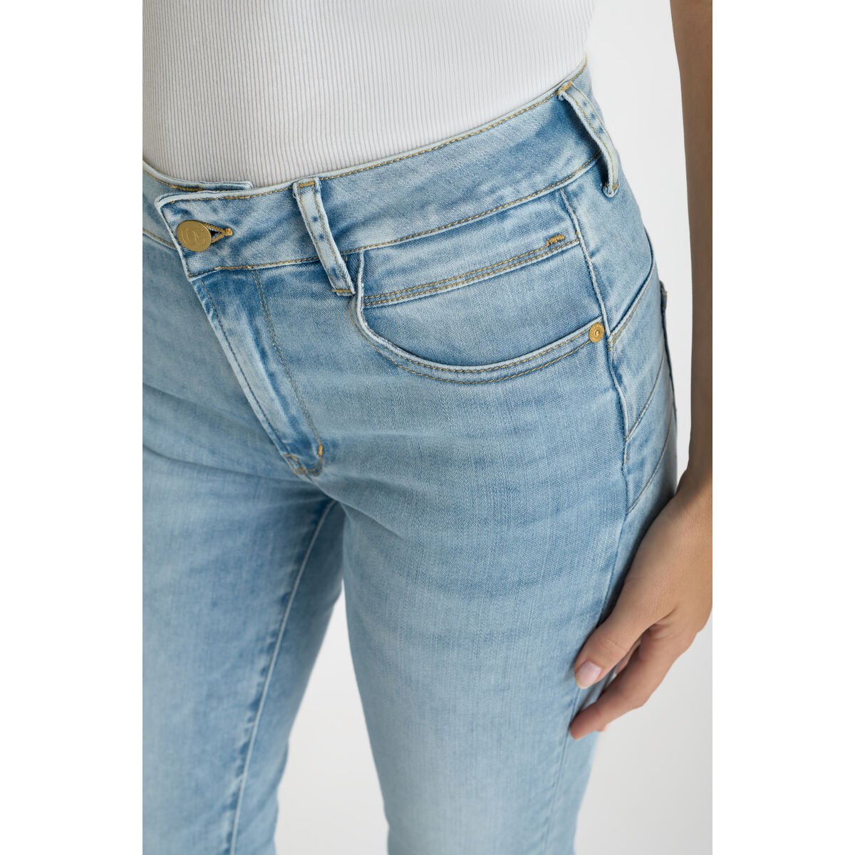 Jeans push-up droite taille haute PULP, longueur 34 blue, LE TEMPS DES CERISES