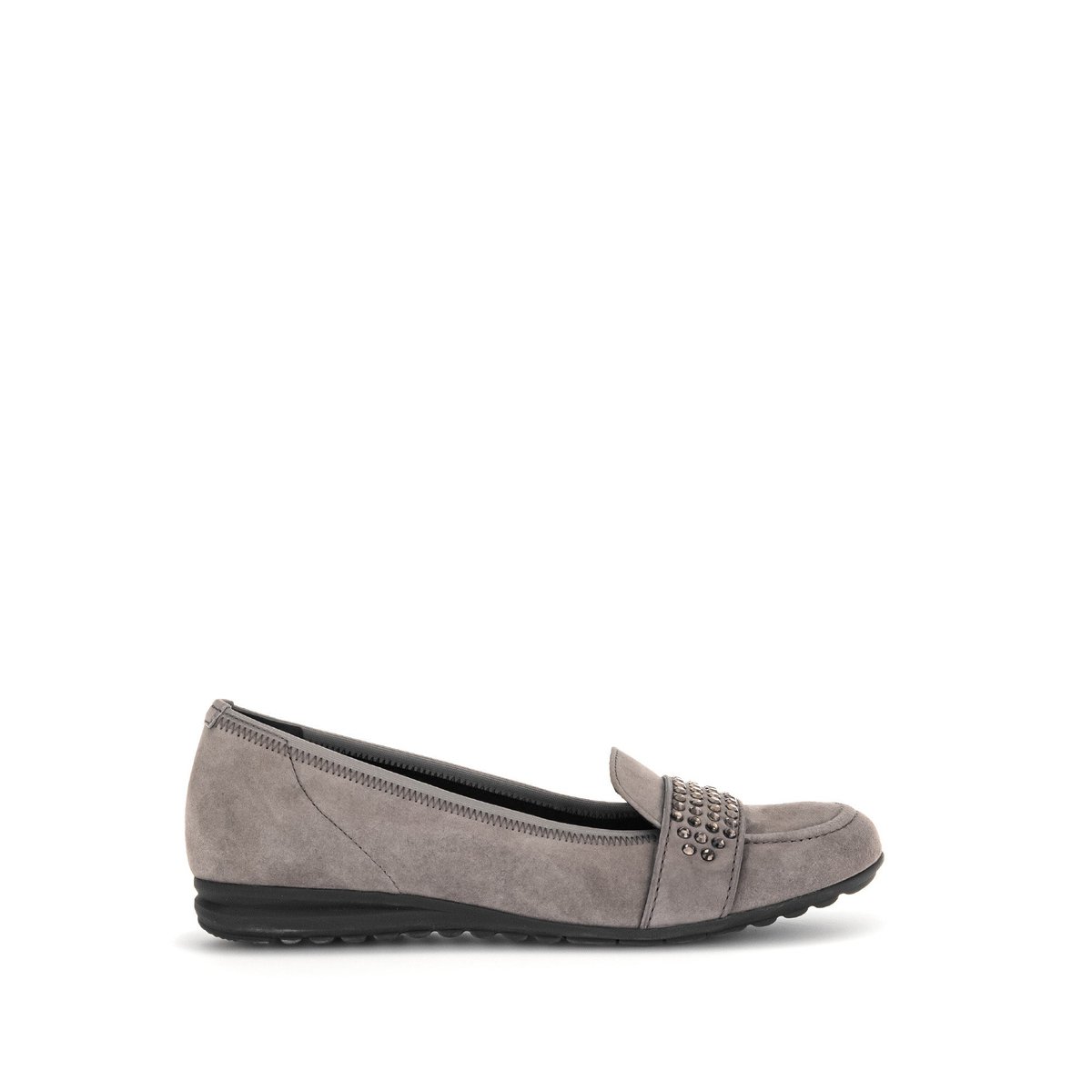 Ballerines en velours à talon compensé taupe velours, GABOR