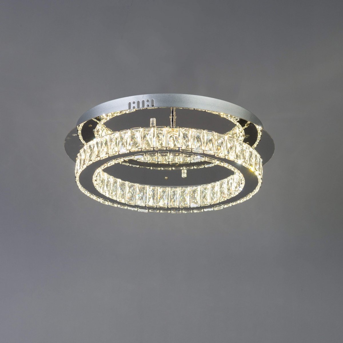 Plafonnier LED cercle miroir - DIEZ argenté / chromé, KOSILUM