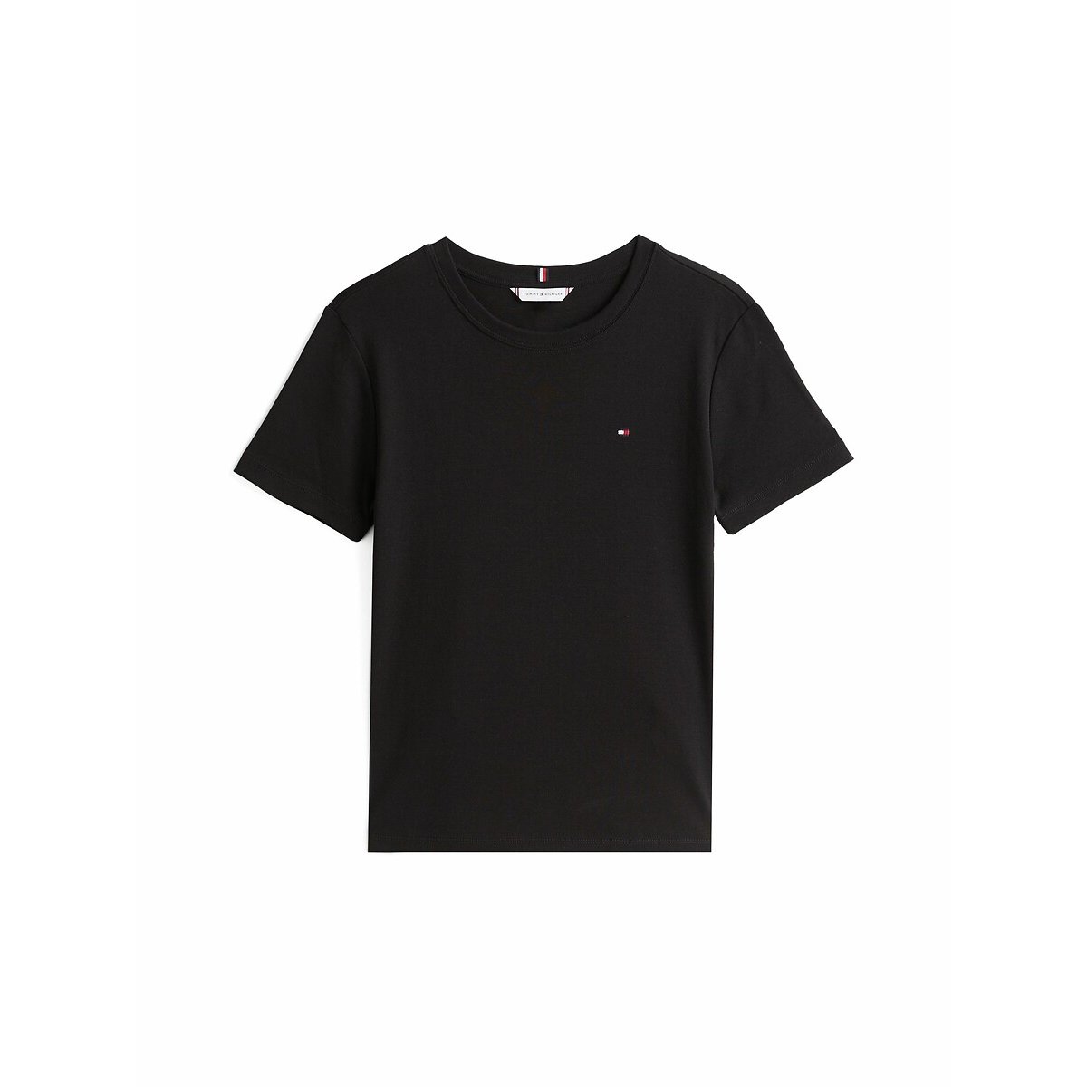T-shirt manches courtes à col rond noir, TOMMY HILFIGER