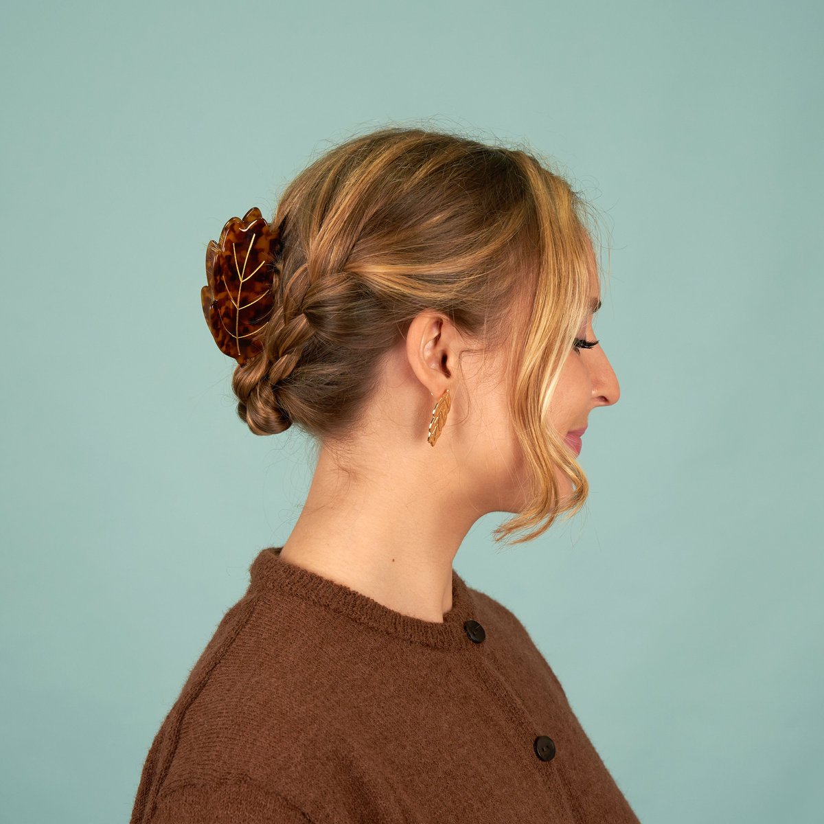 Pince à cheveux FEUILLE ecaille de tortue, COUCOU SUZETTE