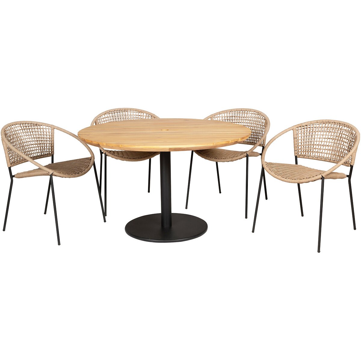 Dakota Outdoor 4 Seater Dining Set beige/natural, SO'HOME