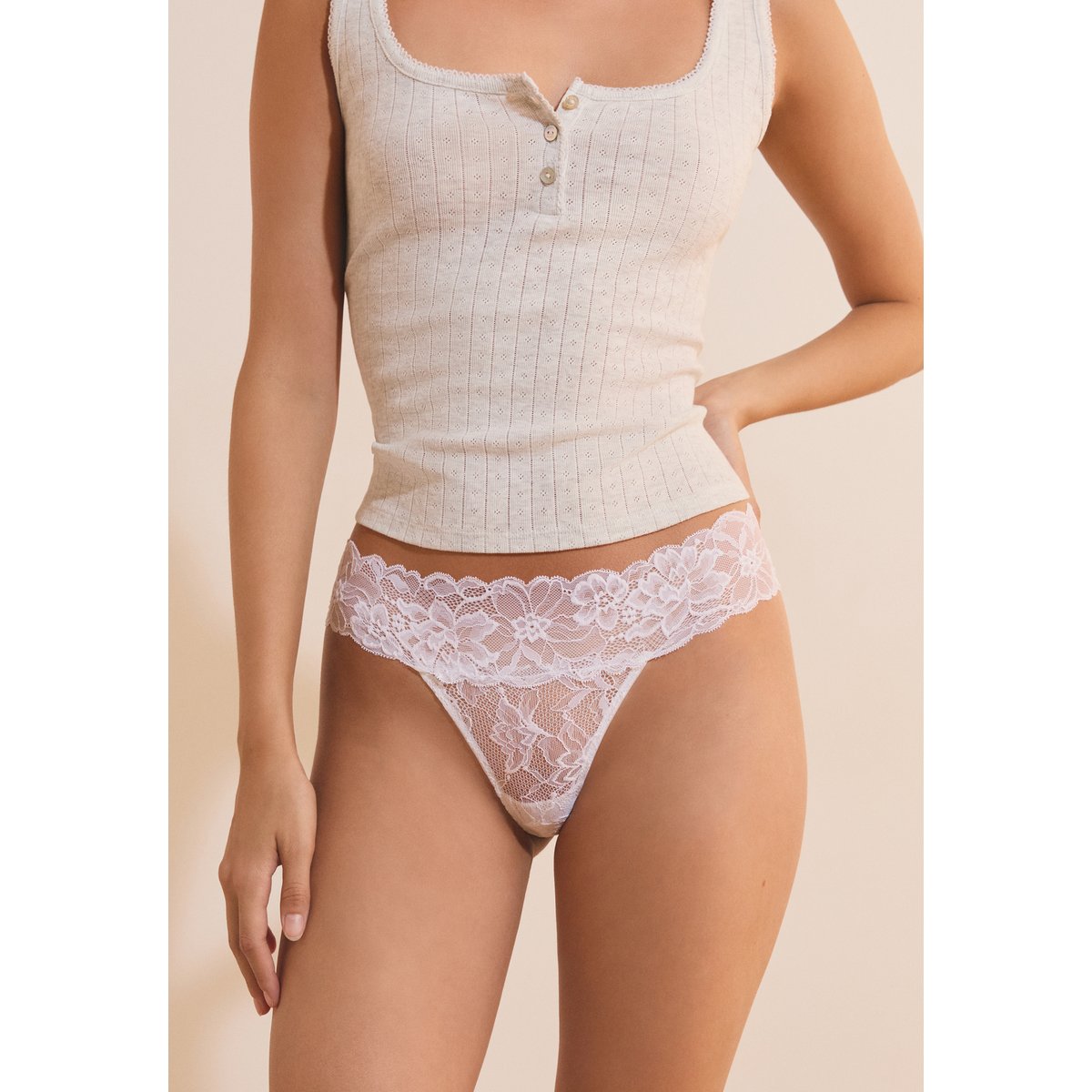 String en dentelle SWEET blanc, ETAM