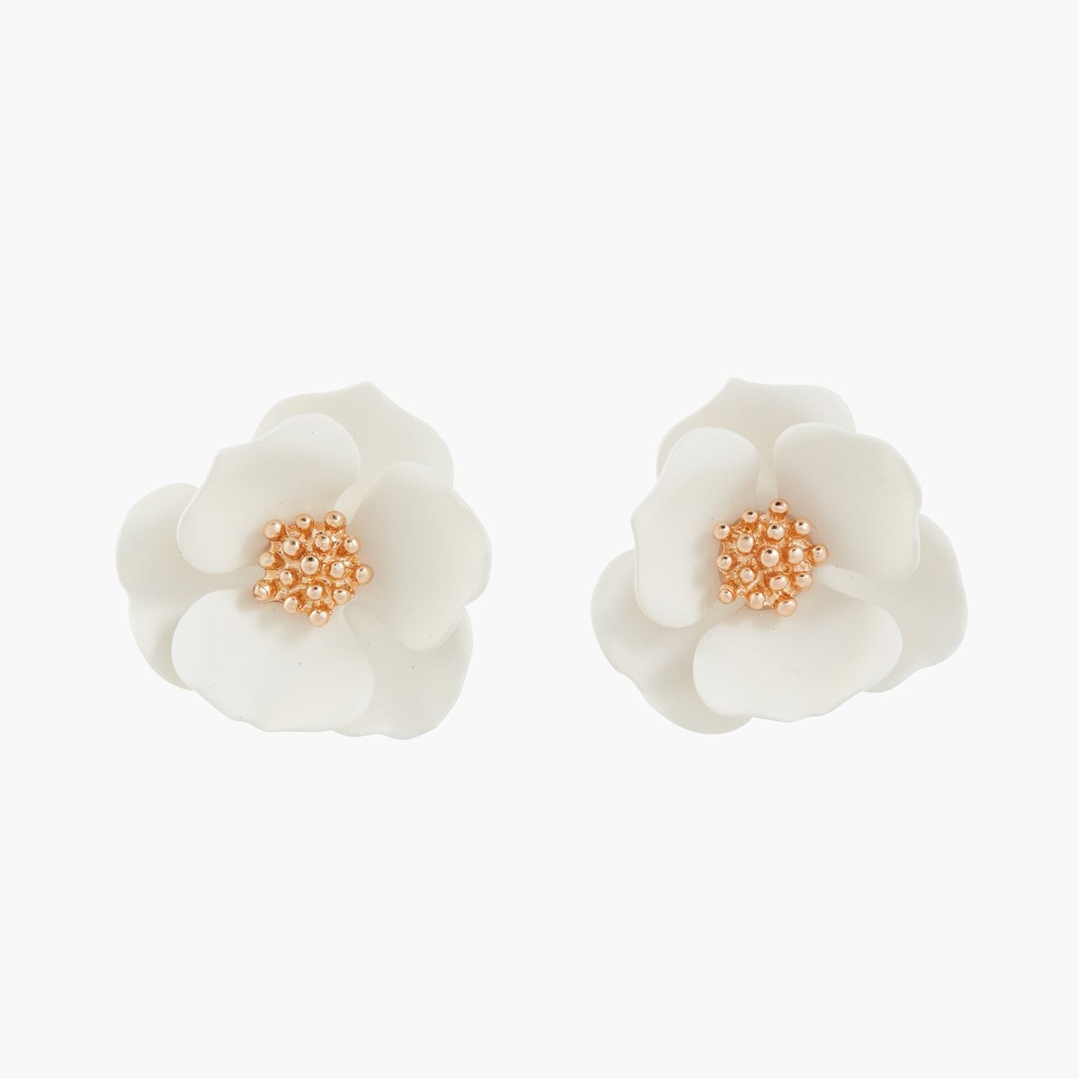 Boucles d'oreilles fleurs blanches blanc, BALABOOSTE