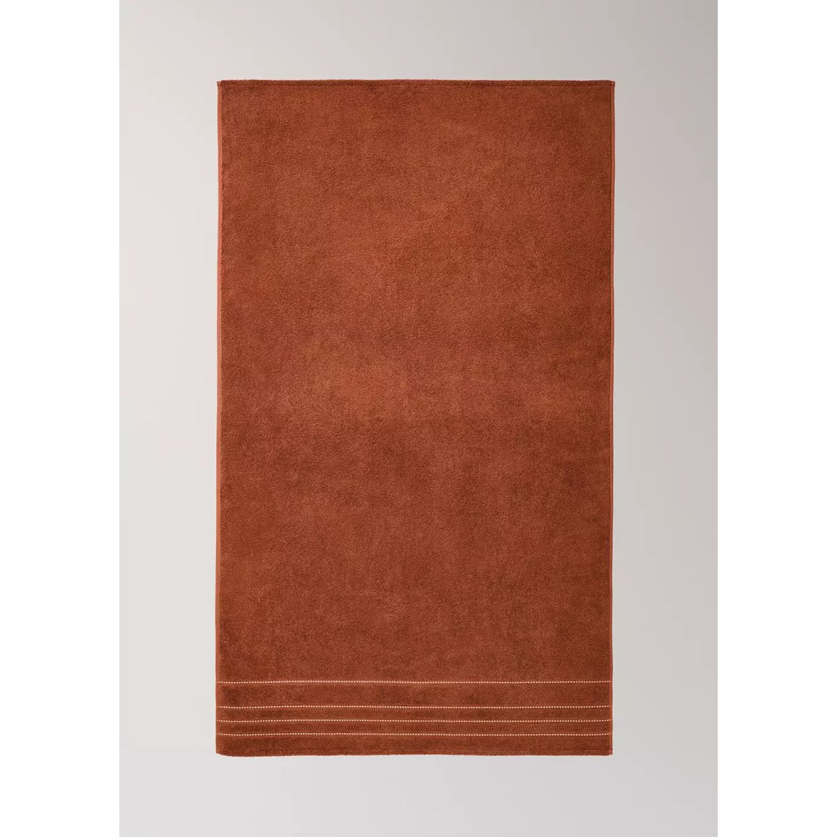 Drap de bain en coton avec surpiqûres tabac, MANGO HOME