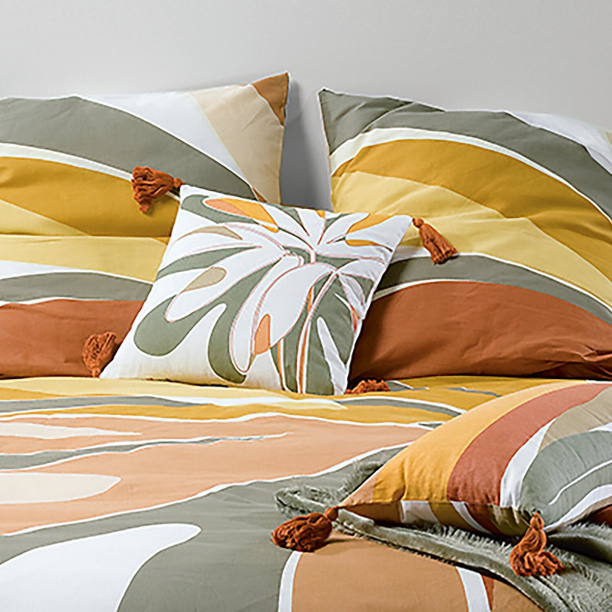 coussin déco en coton imprimé, Kentia multicolore, C DESIGN HOME TEXTILE