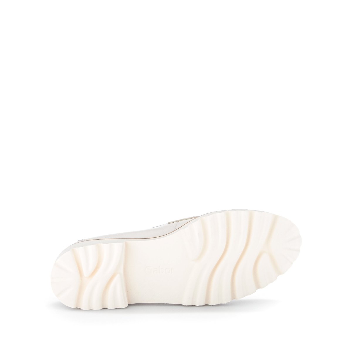 Mocassins en cuir lisse à talon décroché ecru, GABOR