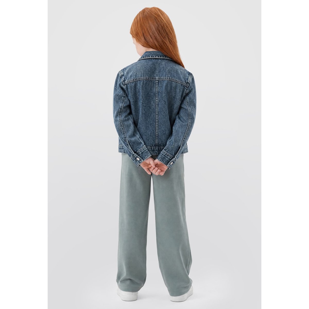 Chemise Crop En Denim bleu, GUESS KIDS