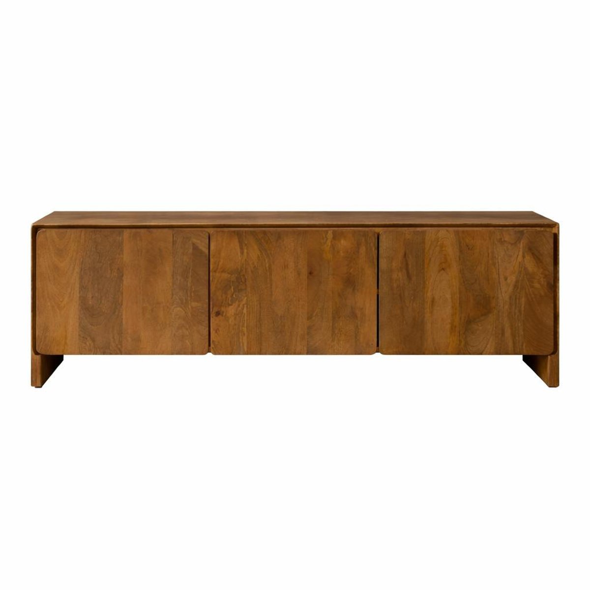 Meuble TV en bois 3 portes CALDERA bois naturel, PIER IMPORT