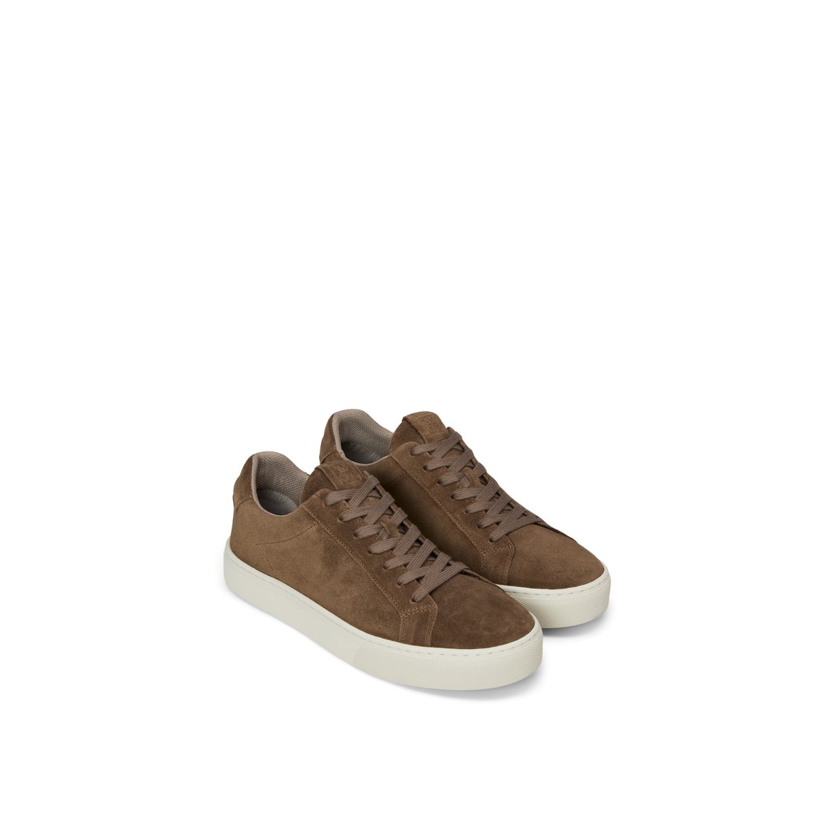 Baskets à semelles Cupsohlen, modèle Agar en cuir velours souple marron, MARC O'POLO