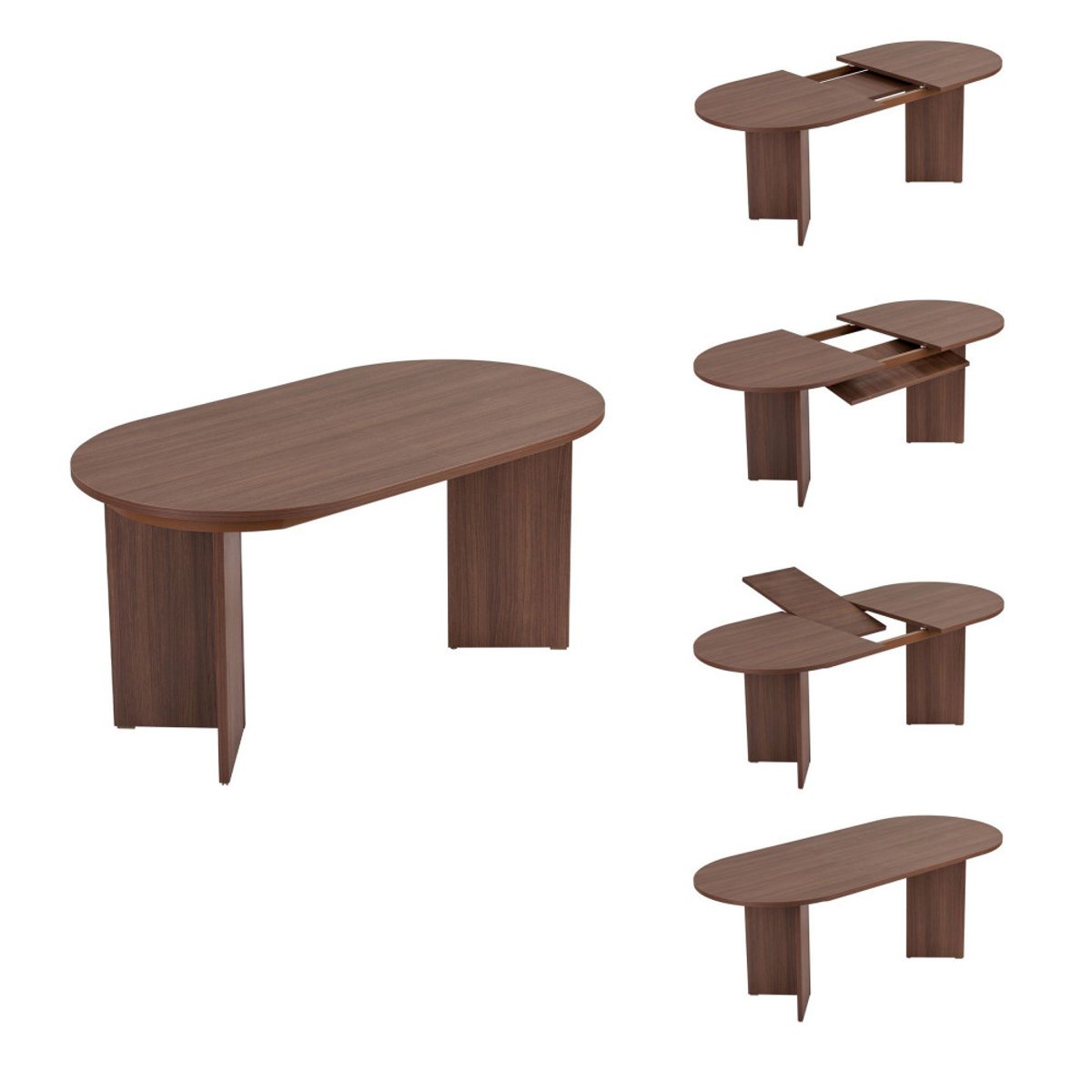 Table à manger extensible 6 à 8 personnes en bois 160-200x75cm- SAM bois foncé, DRAWER