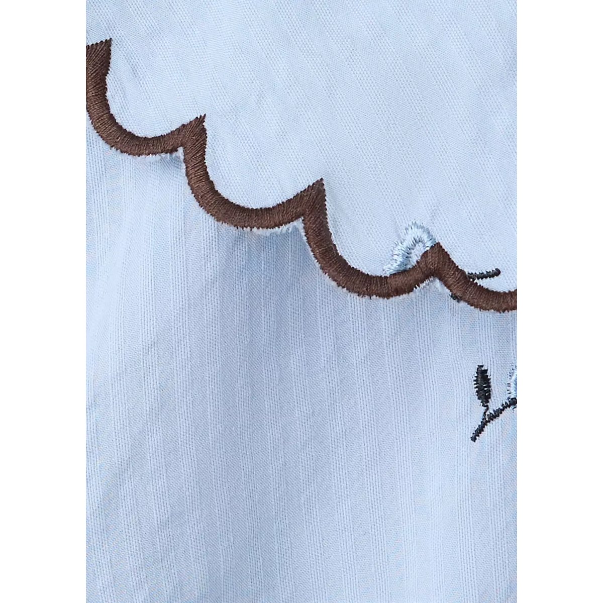 Blouse brodée en coton bleu ciel, MANGO BABY