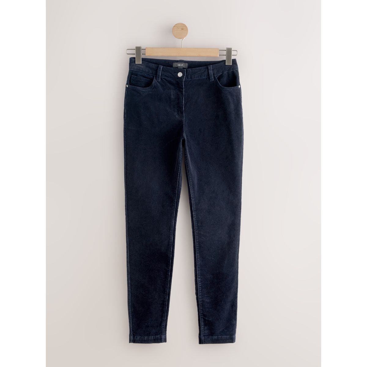 Pantalon skinny en velours côtelé bleu marine, NEXT