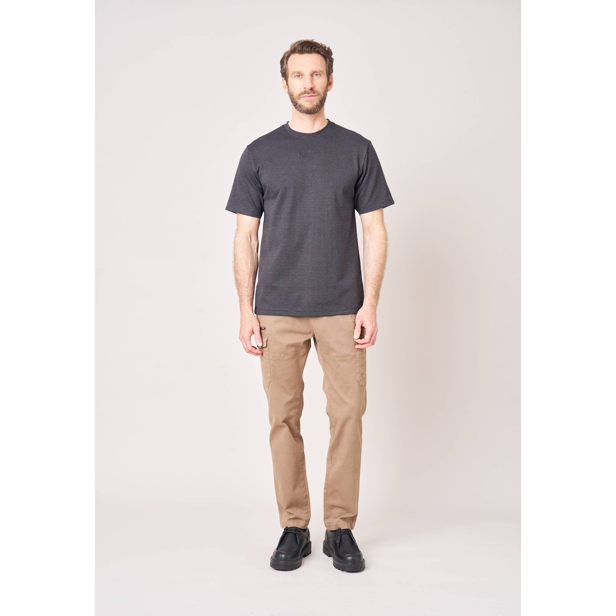 T-shirt loose homme à fines rayures ZINC noir, DEELUXE