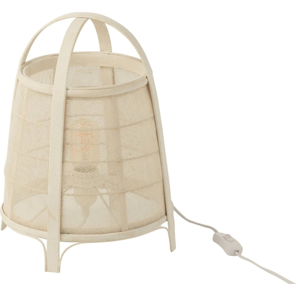 Lampe à poser en coton et bambou blanc, RECOLLECTION