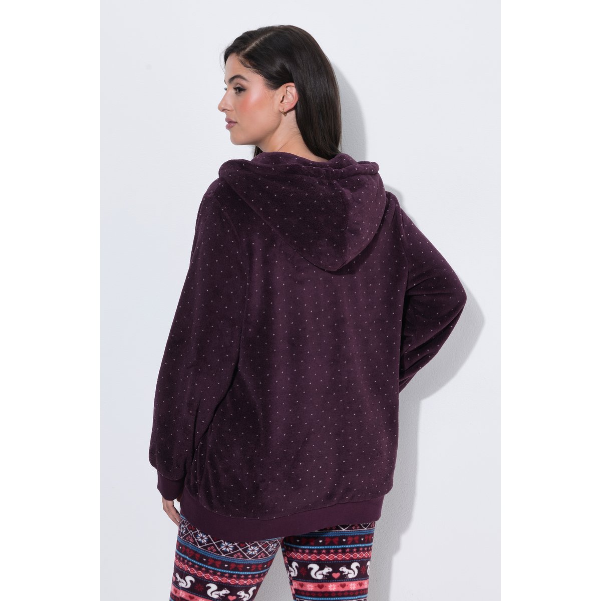 Veste d'intérieur à capuche prune foncé, ULLA POPKEN