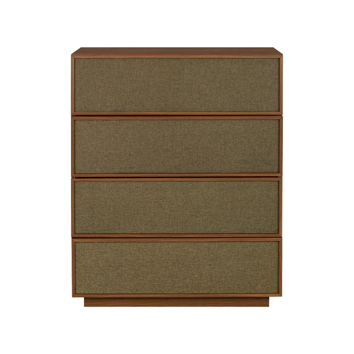 Commode de rangement décor bois et tissu 4 tiroirs KUBA naturel, SWEEEK