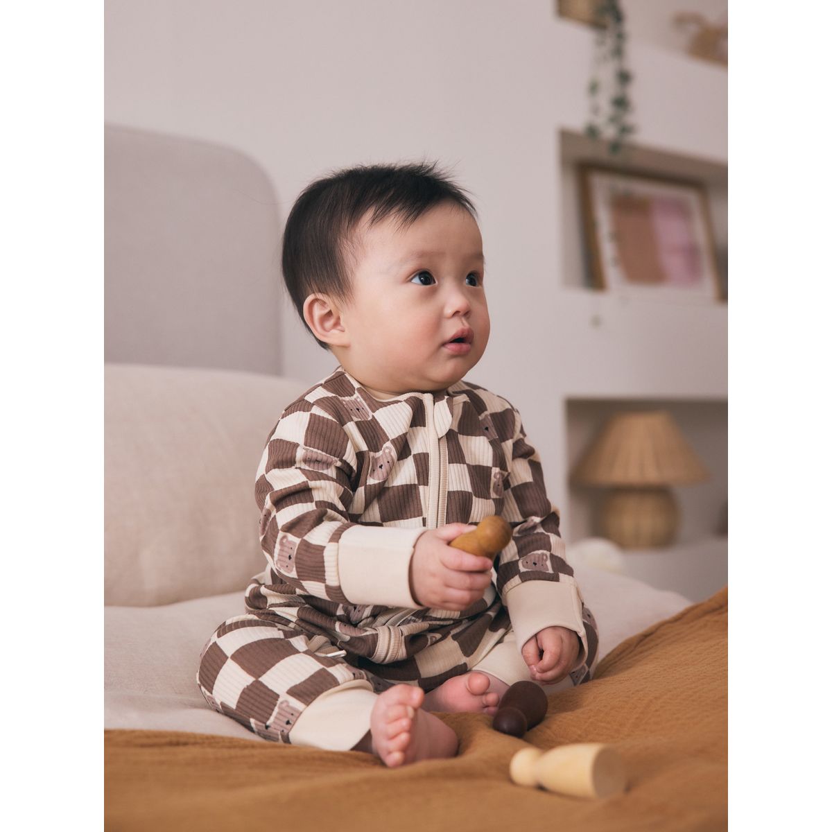 Dors-bien à zip double sens bébé, lot de 4 marron, NEXT