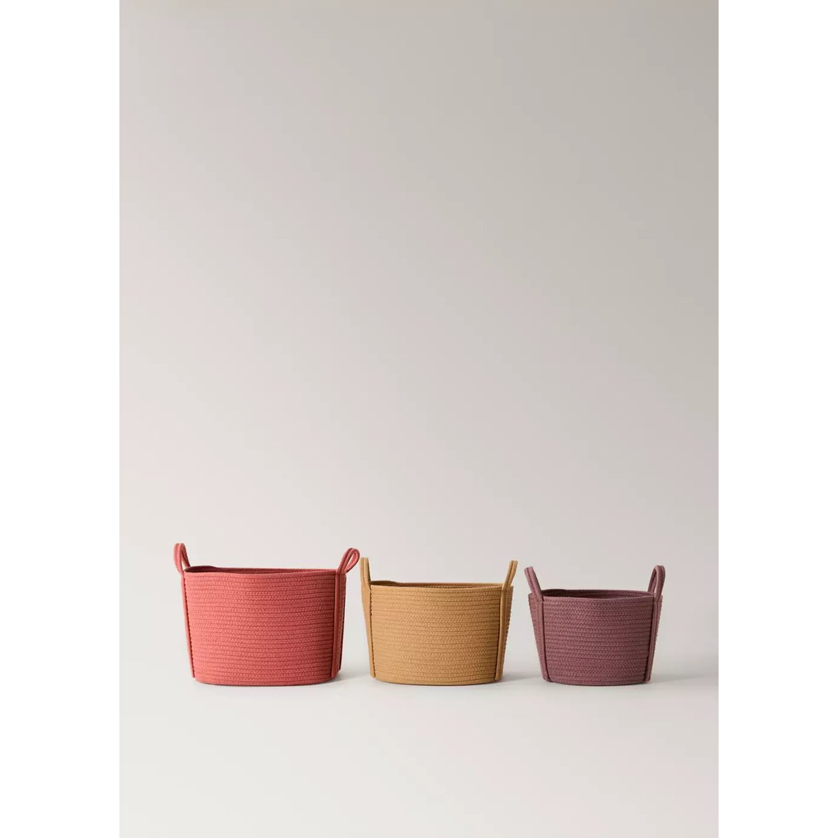 Petit panier enfant en coton avec anses cerise, MANGO HOME