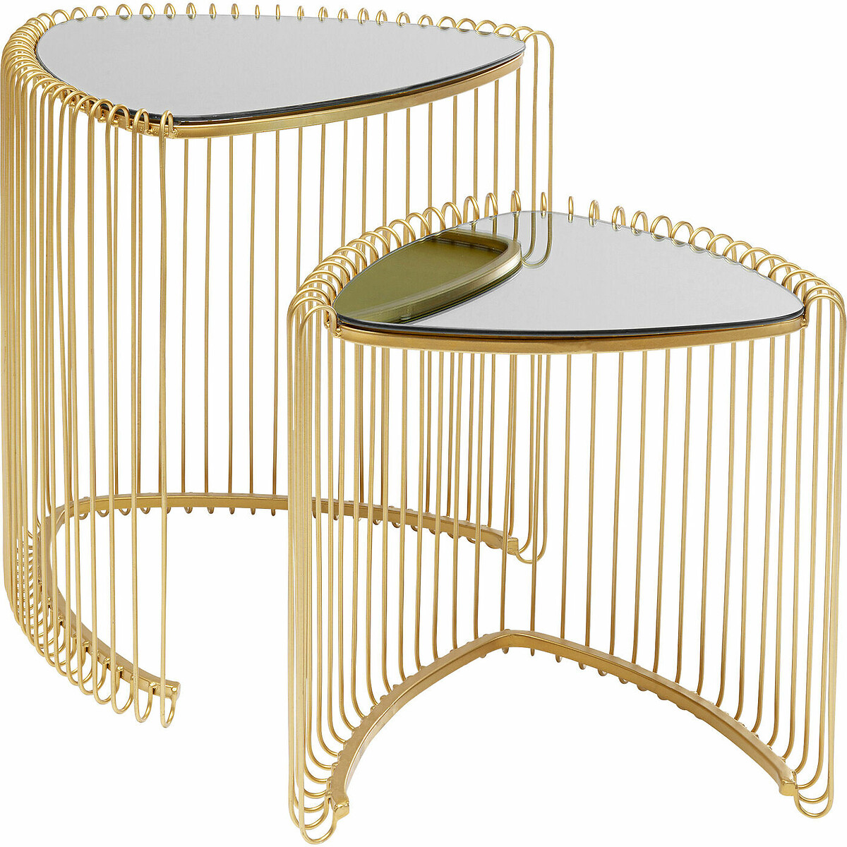 Table d appoint Wire Triangle doré (2/Set) doré, KARE DESIGN