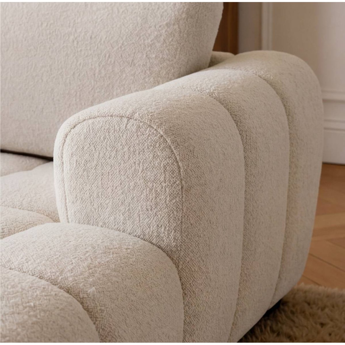 Canapé en tissu SYREL beige, MADE IN MEUBLES 