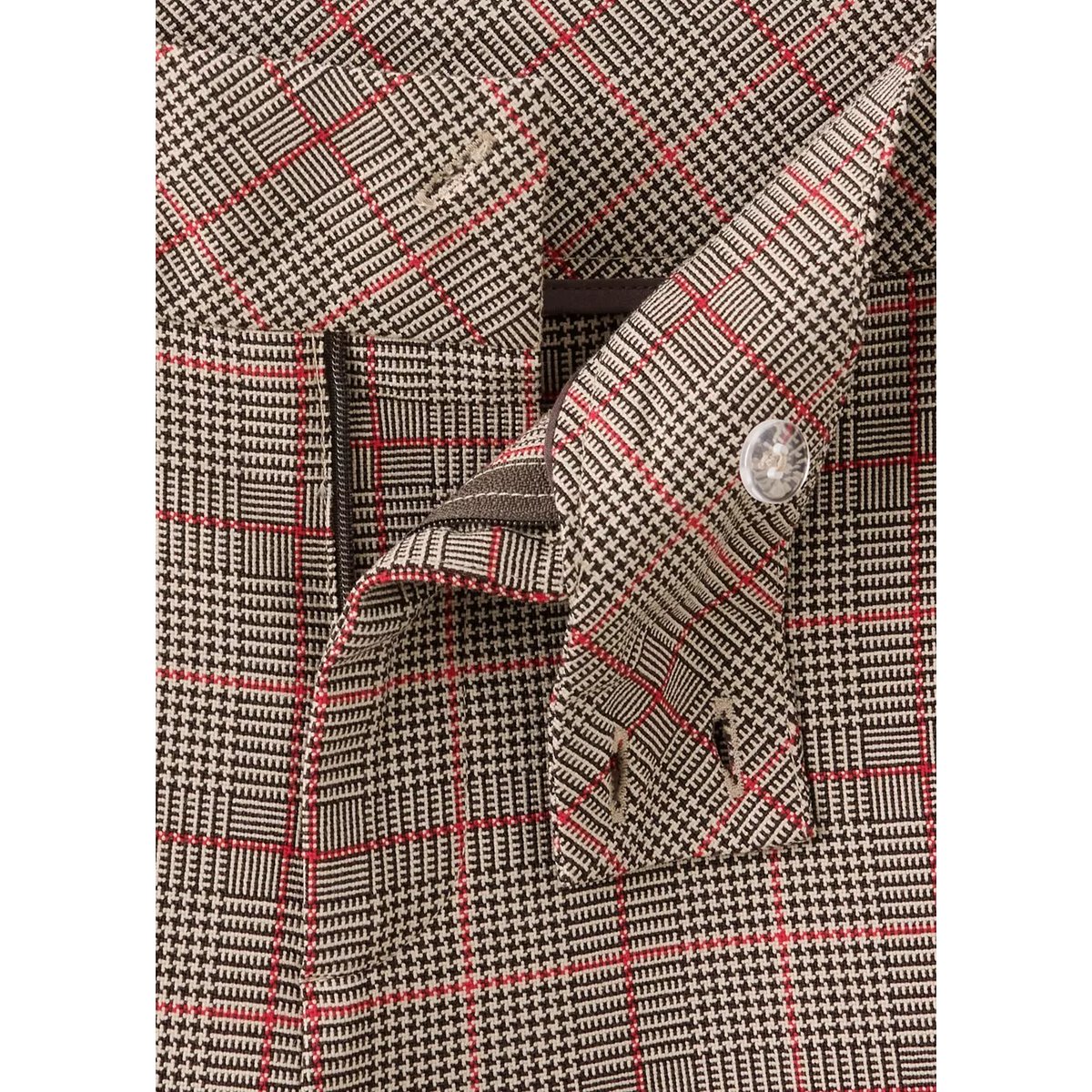 Pantalon droit à carreaux marron, MANGO KIDS