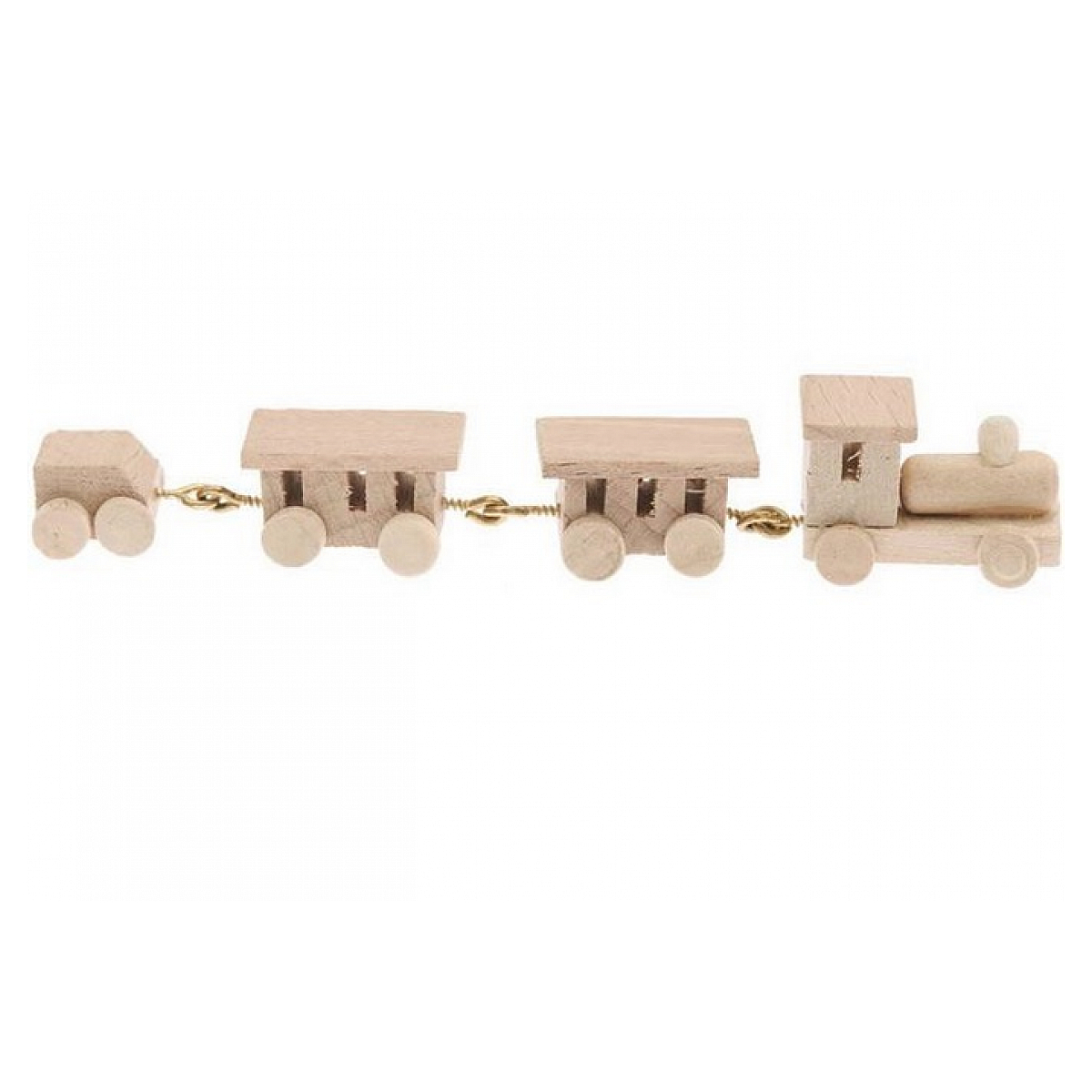 Train en bois miniature a peindre couleur unique, RICO DESIGN